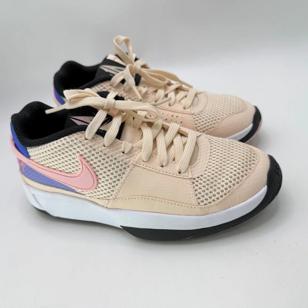 Nike Kids Basketball Shoes Peach Pink Blue White Size 4Y DX2294 802‎